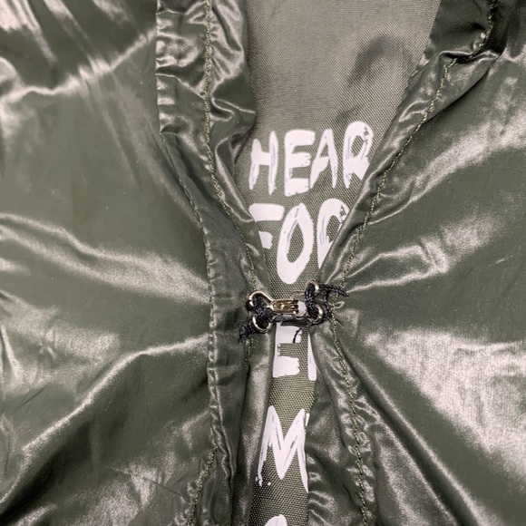 Soia and Kyo Nylon Windbreaker Jacket with Hood Olive Green XS - Picture 8 of 14